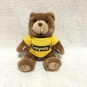 Vintage Rare Crayola Brown Teddy Bear With Crayon Paws 6.5" Art's Toy Mfg Co Inc